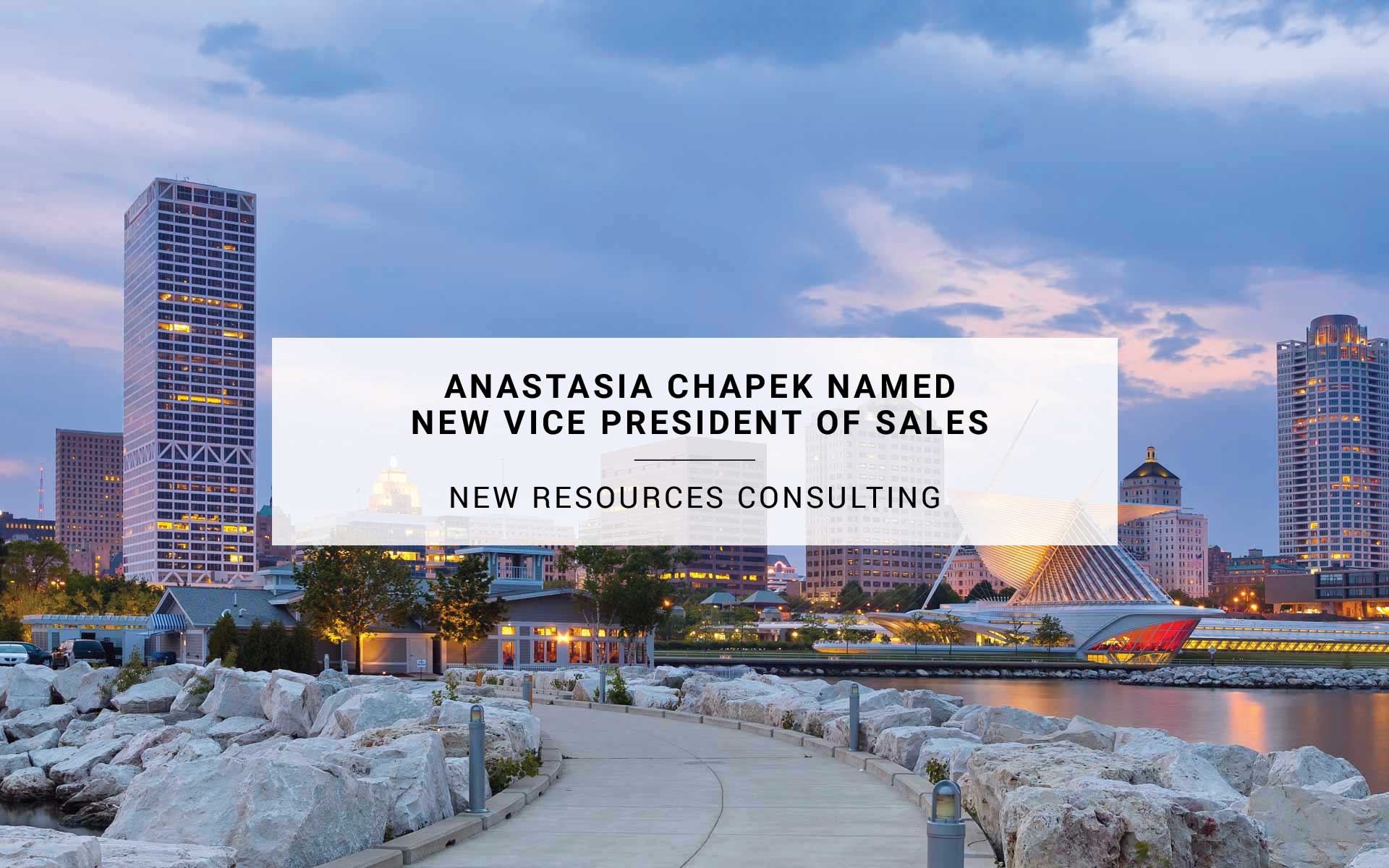 ANASTASIA CHAPEK NAMED NEW VICE PRESIDENT OF SALES